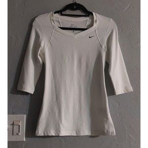 nike dri fit shirt Women's Size S, 3/4 Sleeve,,white, Spandex.